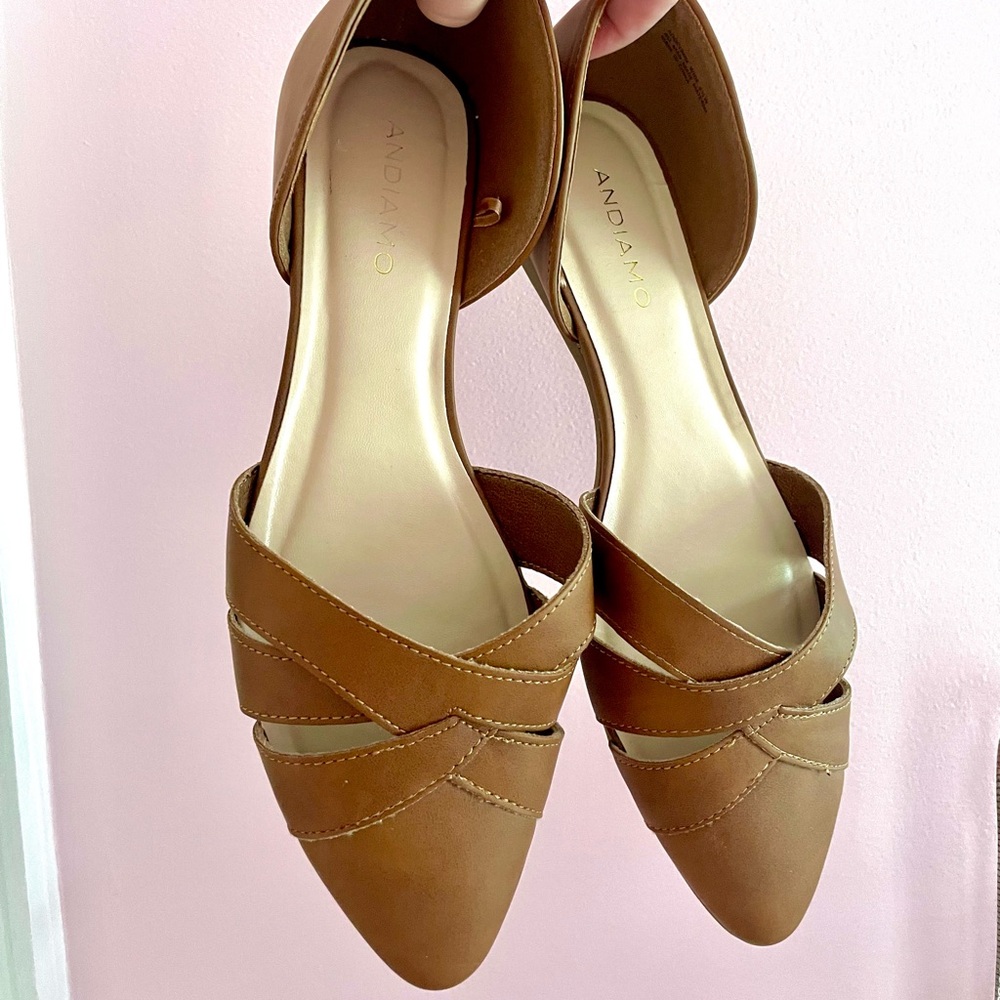 Women's Brown Pointed Slingback Flats